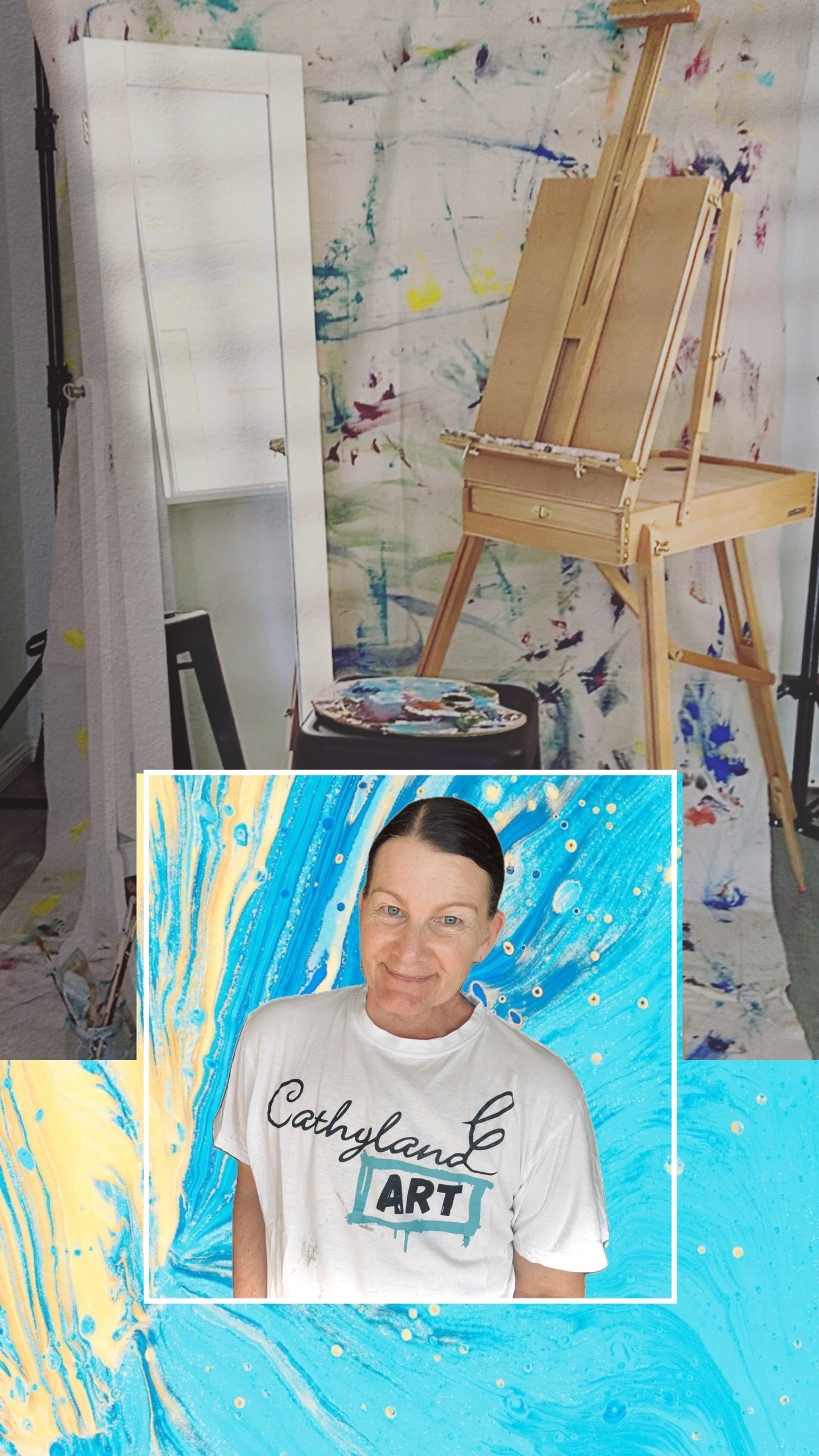 Cathyland Art - Artist on an easel